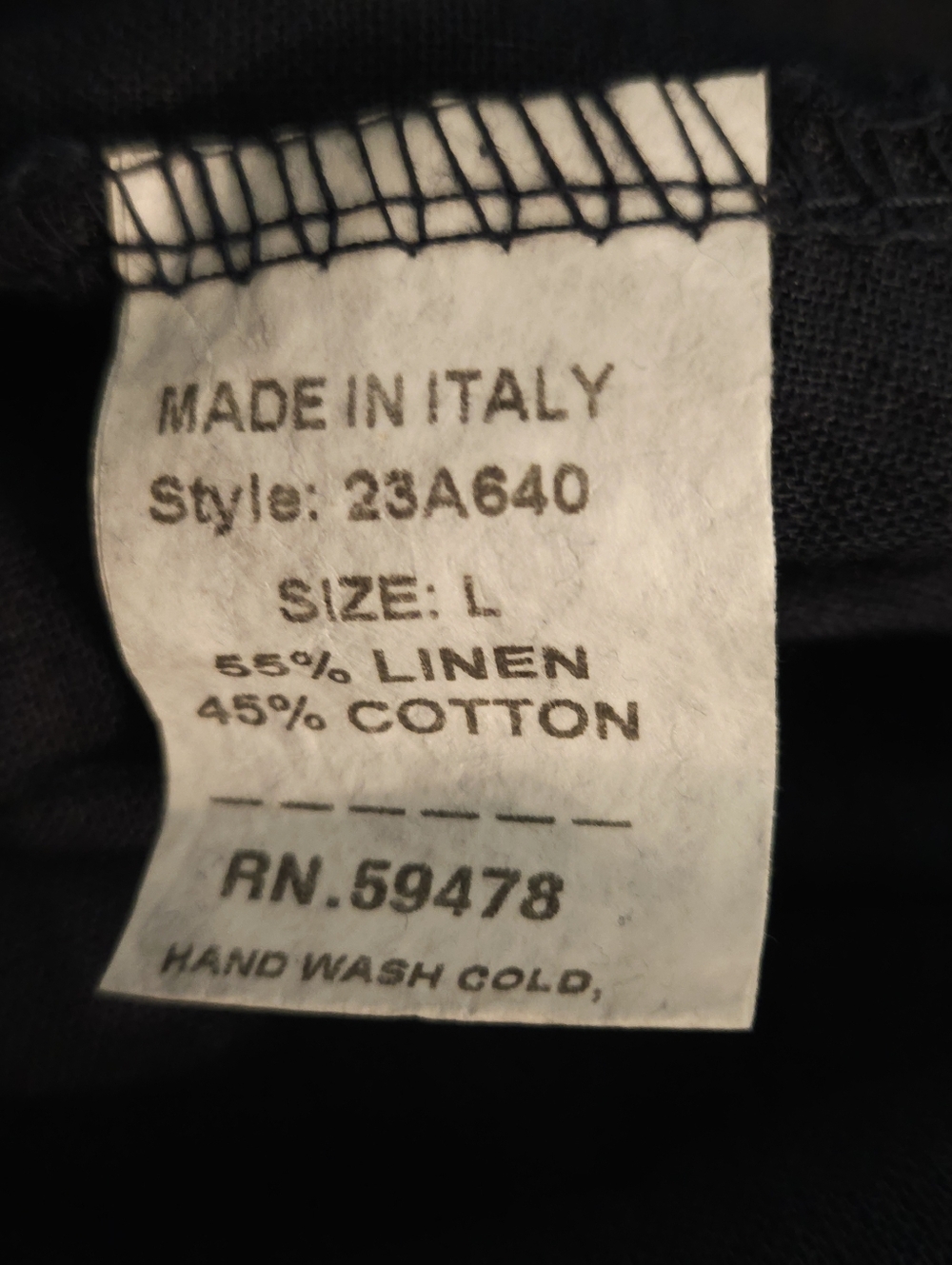 Francesca Bettini Made in Italy Linen Maxi Dress Large Navy Band Collar Button - Picture 5 of 11